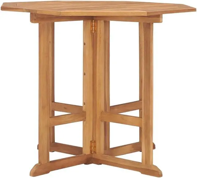 Alt view image 9 of 13 - vidaXL Folding Garden Dining Table 35.4"x35.4"x29.5" Solid Teak Wood