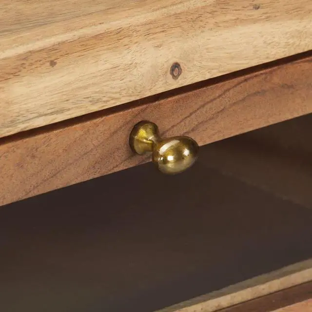 Alt view image 6 of 13 - vidaXL Console Table Natural brown Solid Acacia Wood 35.4 x 13.8 x 29.9 in