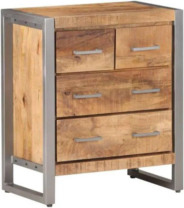 Alt view image 8 of 13 - vidaXL Rough Mango Wood Sideboard Storage Side Cabinet Wooden Home Organizer