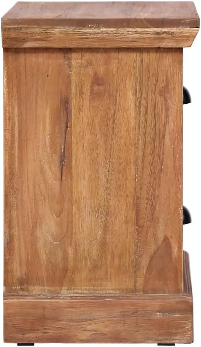 Alt view image 7 of 13 - vidaXL Solid Teak Wood Bedside Cabinet Bedside Table Nightstand Storage Wooden