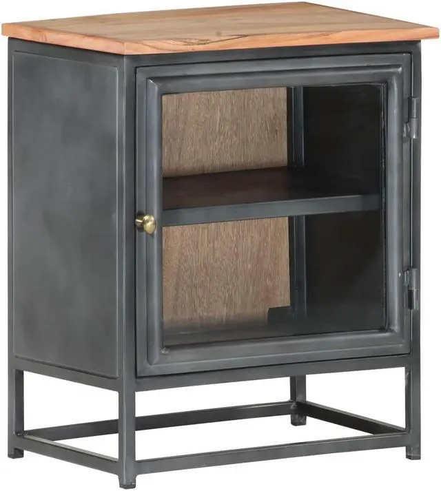 Main image of vidaXL Cabinet Accent End Table with Storage for Home Bedroom Rough Mango Wood