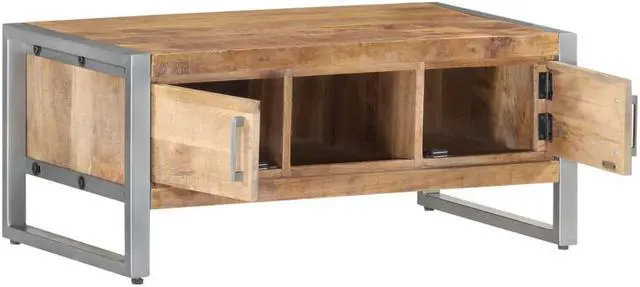 Alt view image 3 of 13 - vidaXL Coffee Table Wooden End Table Side Table Rough Mango Wood 37.4 Inch