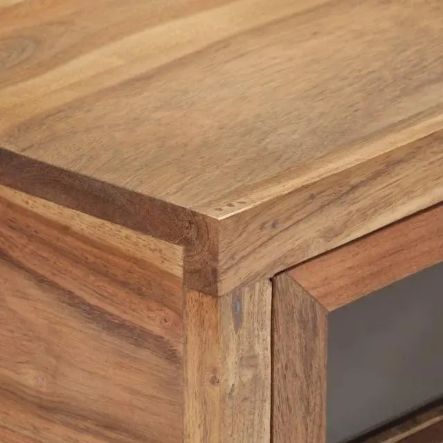 Alt view image 5 of 13 - vidaXL Console Table Natural brown Solid Acacia Wood 35.4 x 13.8 x 29.9 in