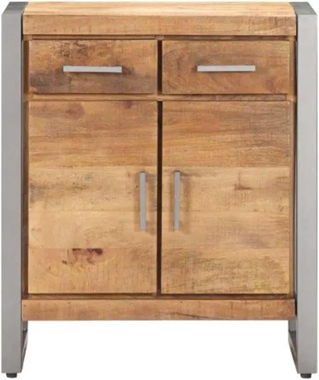 Alt view image 3 of 13 - vidaXL Sideboard Console Table with 2 Drawers and 2 Doors Rough Mango Wood