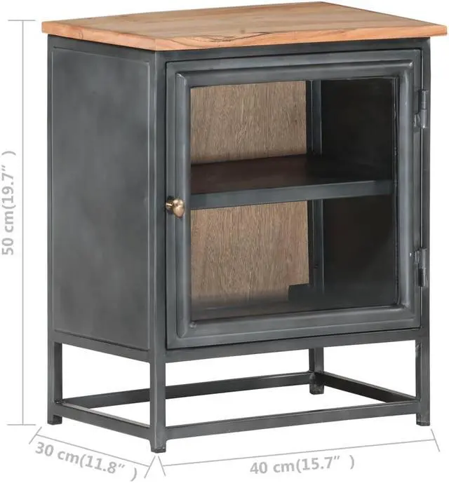 Alt view image 7 of 13 - vidaXL Cabinet Accent End Table with Storage for Home Bedroom Rough Mango Wood