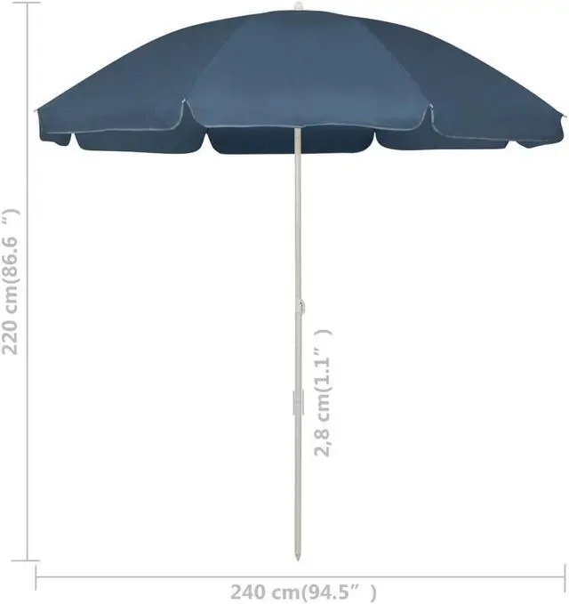 Alt view image 6 of 14 - vidaXL Garden Parasol with Metal Pole 390 cm Terracotta