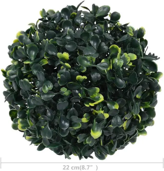 Alt view image 4 of 11 - vidaXL Fake Plant 2 Pcs Artificial Plant Boxwood Topiary Ball Floral Decor 8.7"