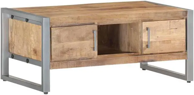 Main image of vidaXL Coffee Table Wooden End Table Side Table Rough Mango Wood 37.4 Inch