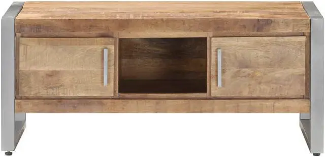 Alt view image 2 of 13 - vidaXL Coffee Table Wooden End Table Side Table Rough Mango Wood 37.4 Inch