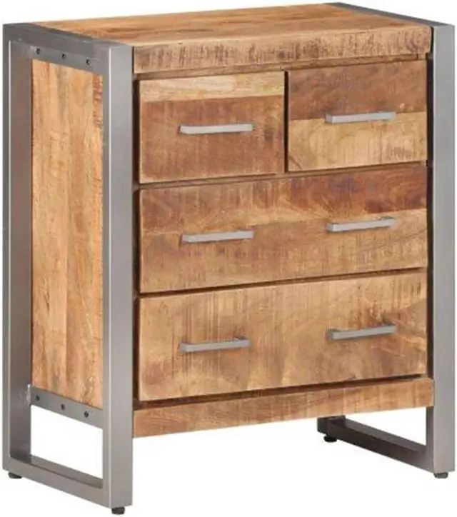 Alt view image 13 of 13 - vidaXL Rough Mango Wood Sideboard Storage Side Cabinet Wooden Home Organizer