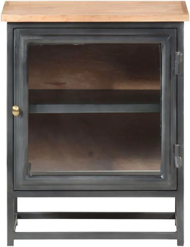 Alt view image 3 of 13 - vidaXL Cabinet Accent End Table with Storage for Home Bedroom Rough Mango Wood