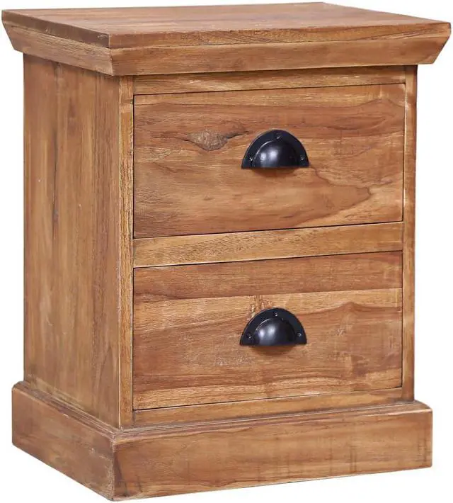 Main image of vidaXL Solid Teak Wood Bedside Cabinet Bedside Table Nightstand Storage Wooden