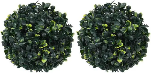 Main image of vidaXL Fake Plant 2 Pcs Artificial Plant Boxwood Topiary Ball Floral Decor 8.7"