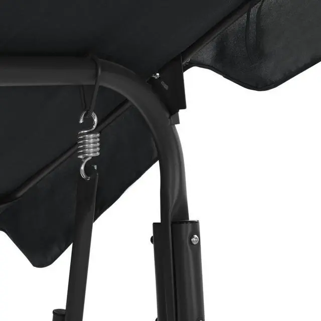 Alt view image 5 of 12 - vidaXL Garden Swing Chair Outdoor Bench with Canopy and Cushion Anthracite Steel