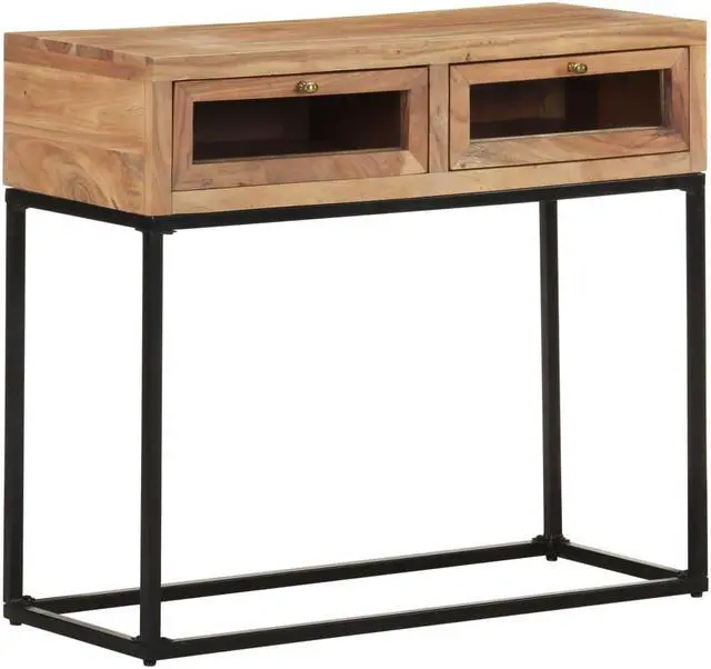 Main image of vidaXL Console Table Natural brown Solid Acacia Wood 35.4 x 13.8 x 29.9 in