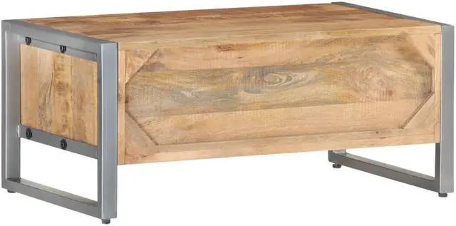 Alt view image 4 of 13 - vidaXL Coffee Table Wooden End Table Side Table Rough Mango Wood 37.4 Inch