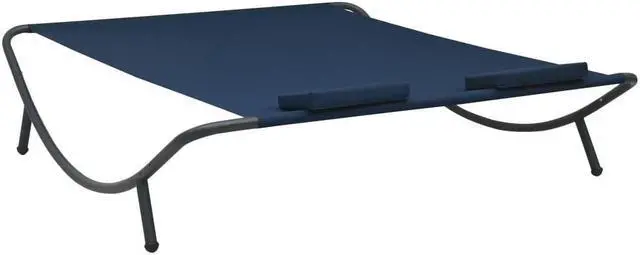 Alt view image 4 of 14 - vidaXL Outdoor Chaise Lounge Patio Lounge Bed Sun Lounger Daybed Fabric Blue