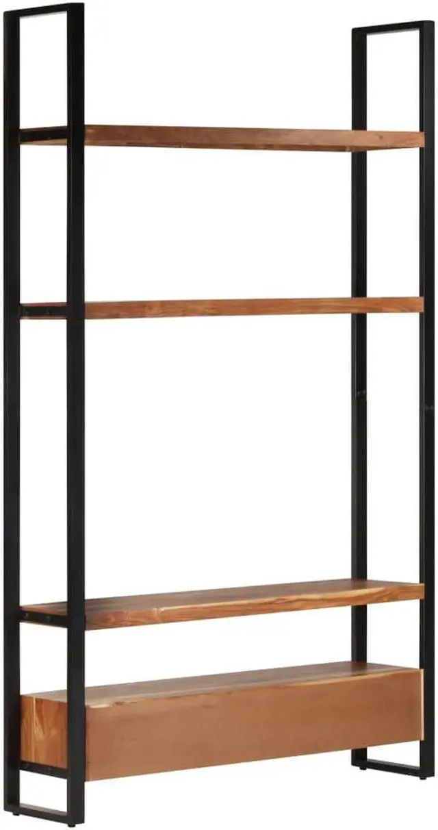 Alt view image 4 of 7 - vidaXL Bookshelf Bookcase Storage Side Cabinet Living Room Solid Wood Acacia