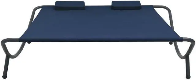 Alt view image 2 of 14 - vidaXL Outdoor Chaise Lounge Patio Lounge Bed Sun Lounger Daybed Fabric Blue