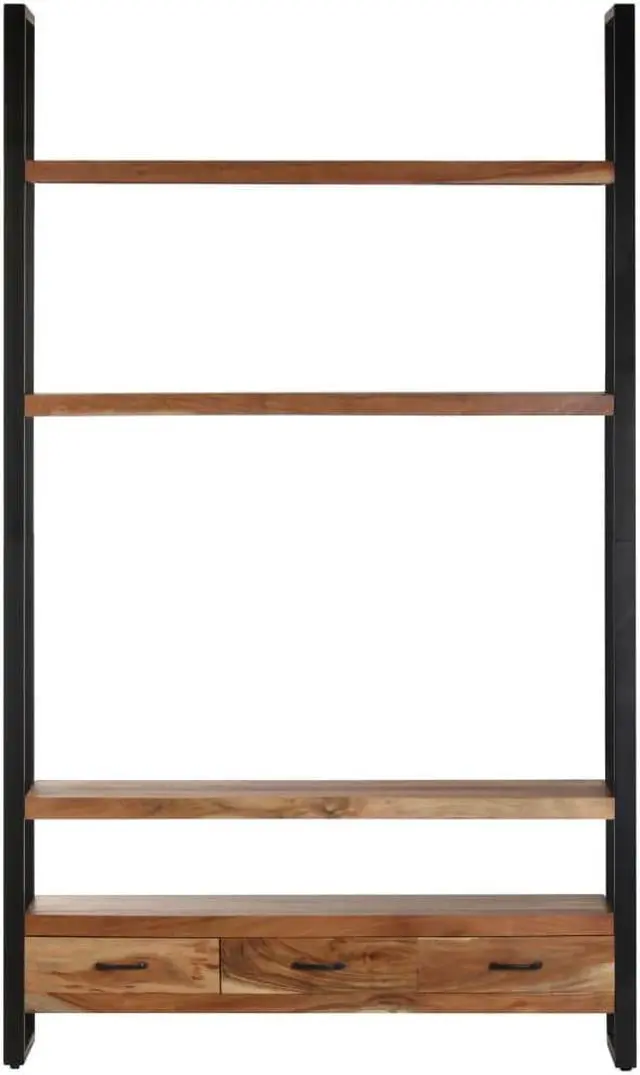 Alt view image 3 of 7 - vidaXL Bookshelf Bookcase Storage Side Cabinet Living Room Solid Wood Acacia