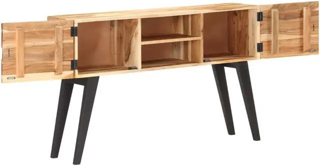 Alt view image 3 of 14 - vidaXL Solid Acacia Wood Sideboard Storage Side Cabinet Wooden Home Organizer