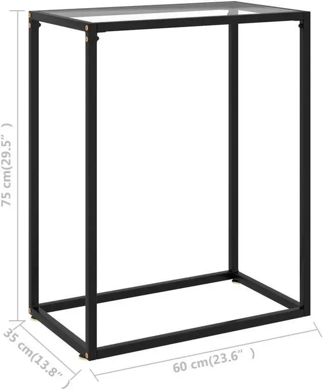 Alt view image 12 of 13 - vidaXL Console Table Transparent 23.6"x13.8"x29.5" Tempered Glass