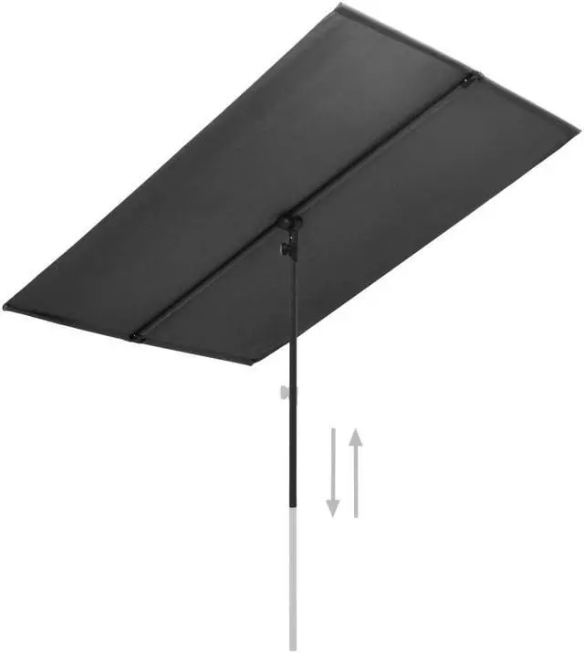 Alt view image 4 of 18 - vidaXL Outdoor Parasol with Aluminum Pole 6.6'x4.9' Anthracite