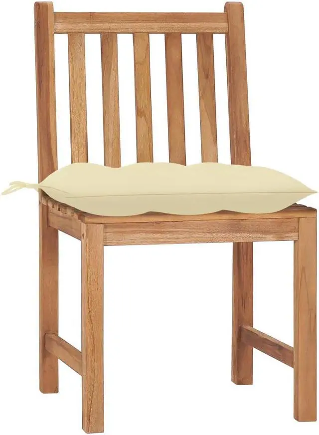 Alt view image 7 of 13 - vidaXL Garden Chairs 2 pcs with Cushions Solid Teak Wood