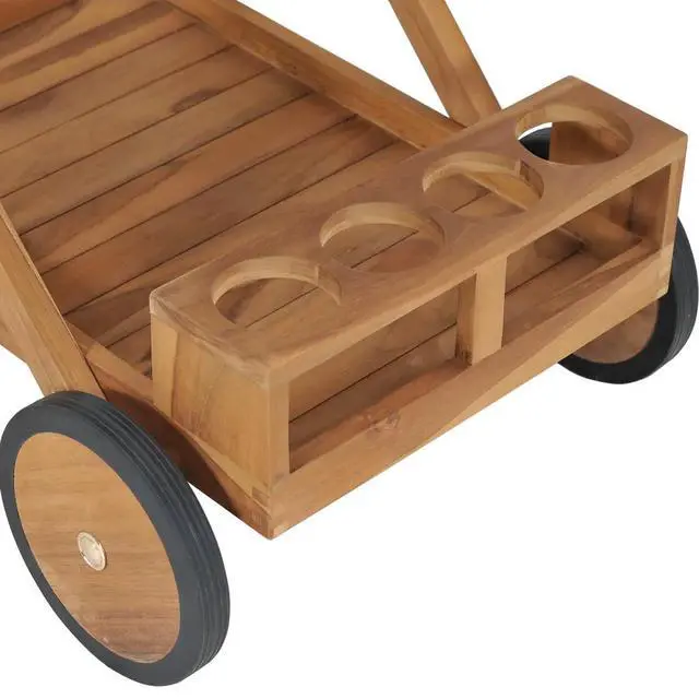 Alt view image 12 of 13 - vidaXL Tea Trolley Solid Teak Wood