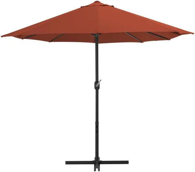 Alt view image 3 of 14 - vidaXL Garden Parasol with Metal Pole 390 cm Bordeaux Red