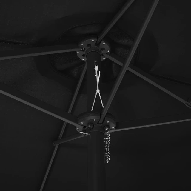 Alt view image 5 of 13 - vidaXL Outdoor Umbrella Patio Parasol with Double Top and Cross Base Black
