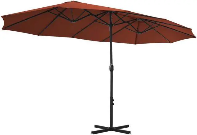 Alt view image 4 of 14 - vidaXL Garden Parasol with Metal Pole 390 cm Bordeaux Red