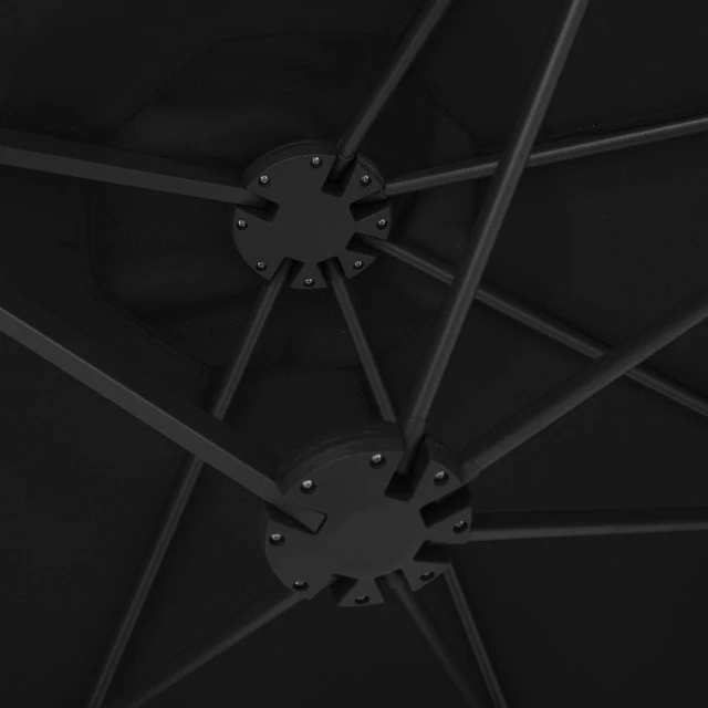 Alt view image 6 of 13 - vidaXL Outdoor Umbrella Patio Parasol with Double Top and Cross Base Black
