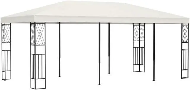Alt view image 9 of 12 - vidaXL Gazebo 118.1"x236.2" Cream Fabric