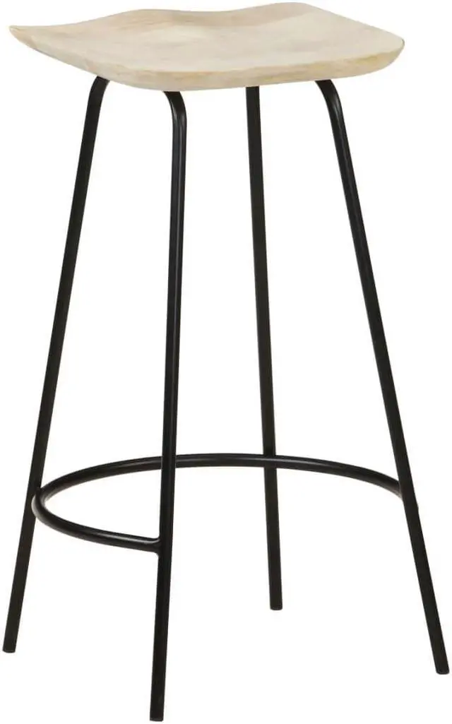 Alt view image 5 of 7 - vidaXL Bar Stools Swivel Counter Chair 2 Pcs Cream Faux Leather and Bentwood