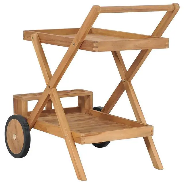 Alt view image 10 of 13 - vidaXL Tea Trolley Solid Teak Wood