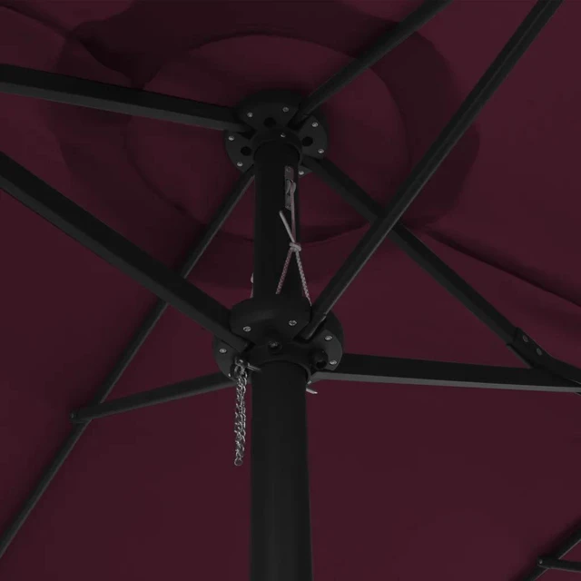 Alt view image 11 of 13 - vidaXL Outdoor Parasol with Aluminum Pole 181.1"x106.3" Bordeaux Red