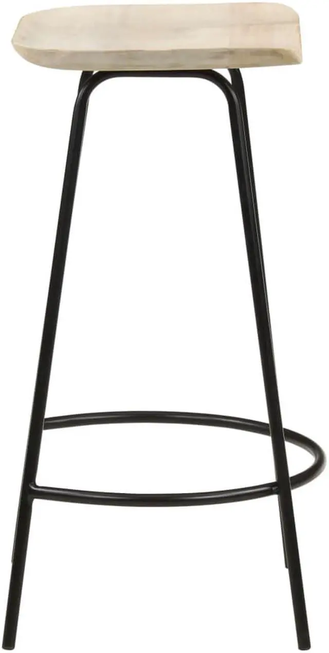 Alt view image 4 of 7 - vidaXL Bar Stools Swivel Counter Chair 2 Pcs Cream Faux Leather and Bentwood