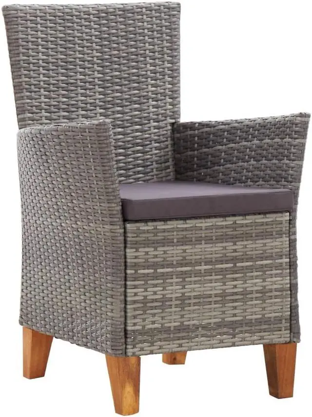 Alt view image 6 of 7 - vidaXL Patio Furniture Set 4 Piece Sofa with Table Solid Acacia Wood Brown