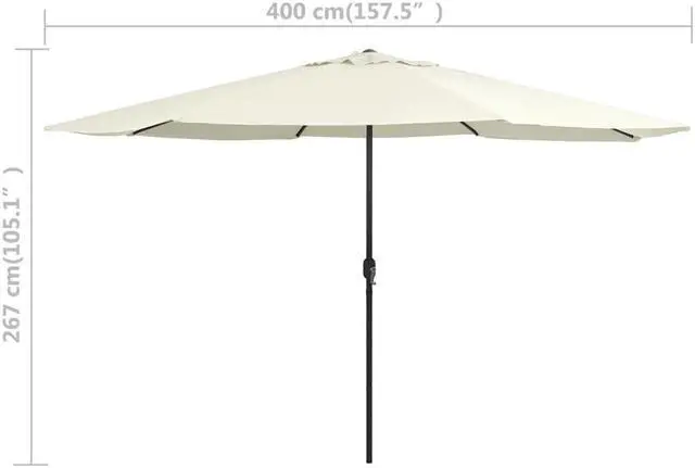 Alt view image 17 of 18 - vidaXL Cantilever Umbrella with Steel Pole 118.1" Sand
