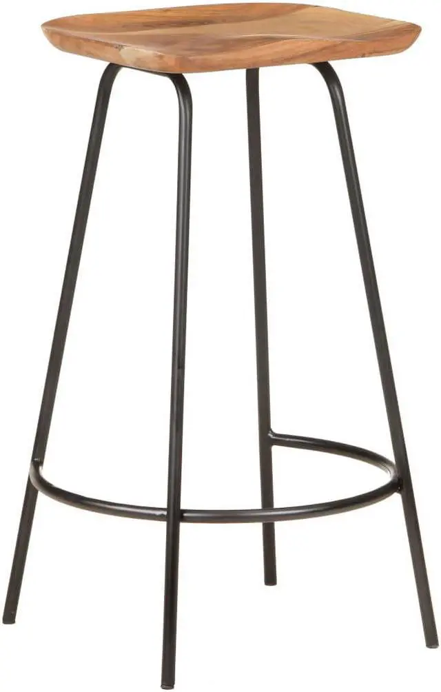 Alt view image 2 of 13 - vidaXL Bar Stools Bar Seats Counter Height Stools 2 Pcs Solid Acacia Wood