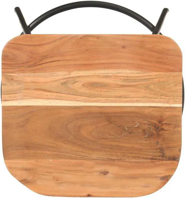 Alt view image 6 of 13 - vidaXL Bar Stools Bar Seats Counter Height Stools 2 Pcs Solid Acacia Wood