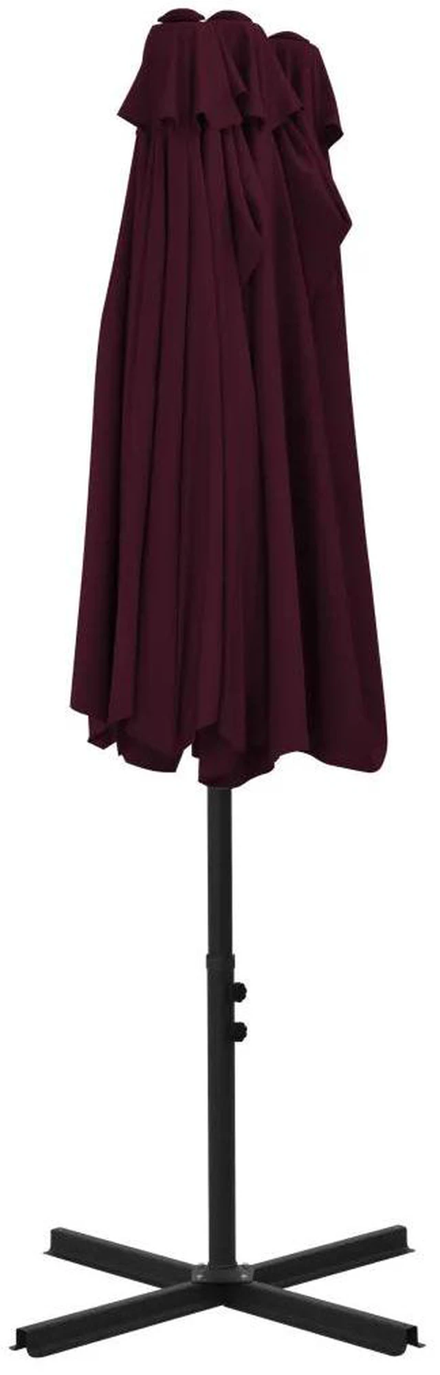 Alt view image 12 of 13 - vidaXL Outdoor Parasol with Aluminum Pole 181.1"x106.3" Bordeaux Red