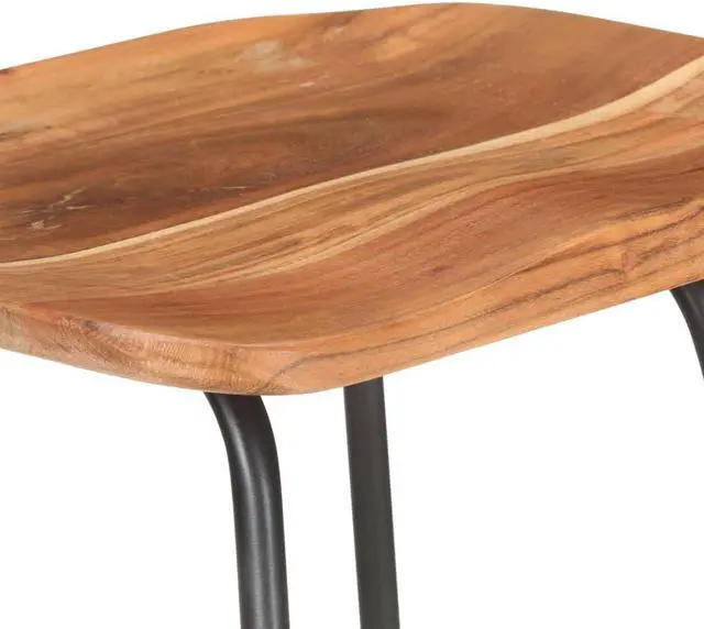 Alt view image 7 of 13 - vidaXL Bar Stools Bar Seats Counter Height Stools 2 Pcs Solid Acacia Wood