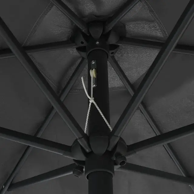 Alt view image 5 of 13 - vidaXL Garden Parasol Outdoor Patio Sunshade with Solar LEDs Umbrella Anthracite