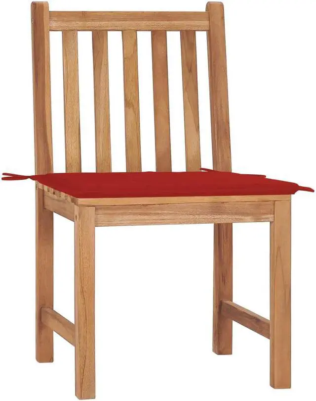 Alt view image 8 of 13 - vidaXL Garden Chairs 2 pcs with Cushions Solid Teak Wood