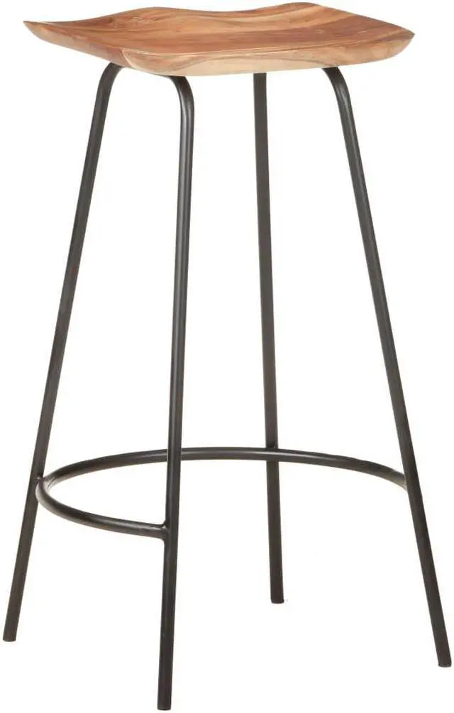 Alt view image 5 of 13 - vidaXL Bar Stools Bar Seats Counter Height Stools 2 Pcs Solid Acacia Wood
