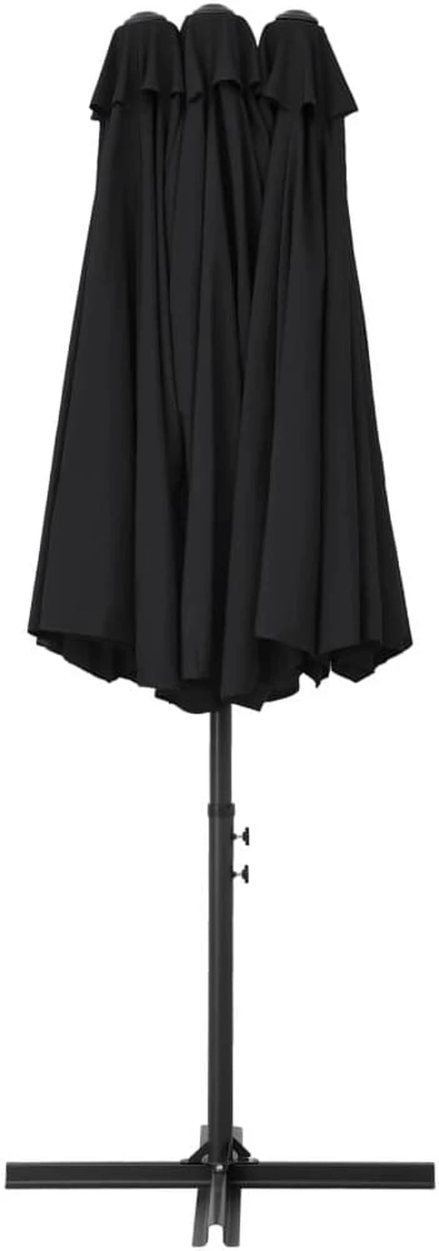 Alt view image 4 of 13 - vidaXL Outdoor Umbrella Patio Parasol with Double Top and Cross Base Black