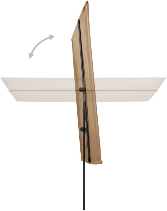 Alt view image 5 of 11 - vidaXL Outdoor Parasol with Aluminum Pole 6.6'x4.9' Taupe