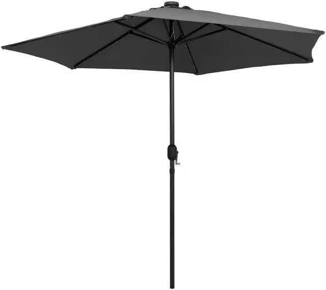 Alt view image 3 of 13 - vidaXL Garden Parasol Outdoor Patio Sunshade with Solar LEDs Umbrella Anthracite